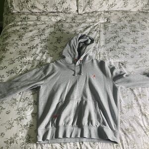 Polo by Ralph Lauren Gray Pullover Hoodie with Red Logo Accents